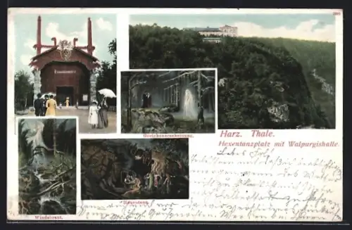 AK Thale, Hexentanzplatz, Walpurgishalle, Windebraut, Greifenklippen