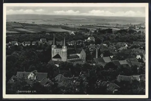 AK Gernrode i. H., Ortsansicht mit Stiftskirche