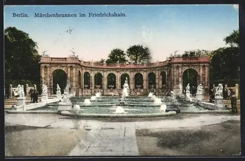 AK Berlin, Märchenbrunnen im Friedrichshain