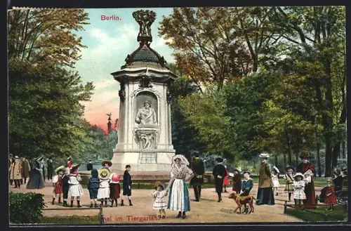 AK Berlin, Komponisten-Denkmal im Tiergarten