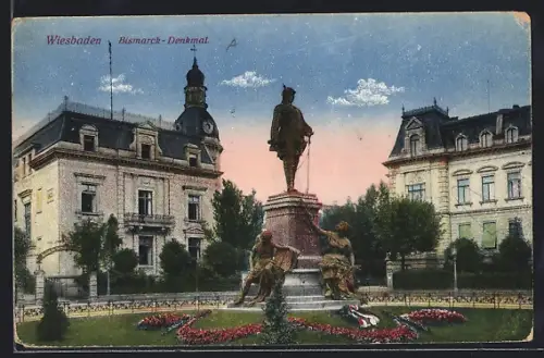 AK Wiesbaden, Bismarck-Denkmal