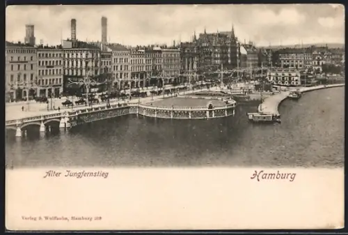 AK Hamburg-Neustadt, Alter Jungfernstieg, Uferpromenade, Stadtansicht
