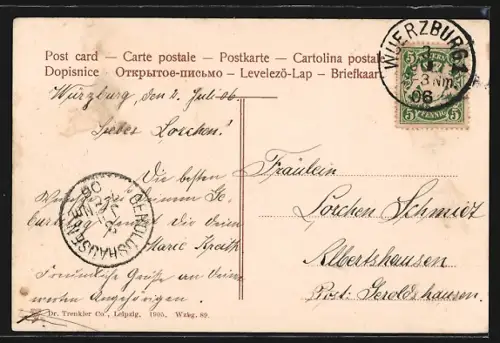 AK Würzburg, Kgl. Residenz, Gartenseite