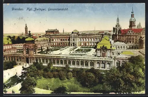 AK Dresden, Gesamtansicht vom Kgl. Zwinger