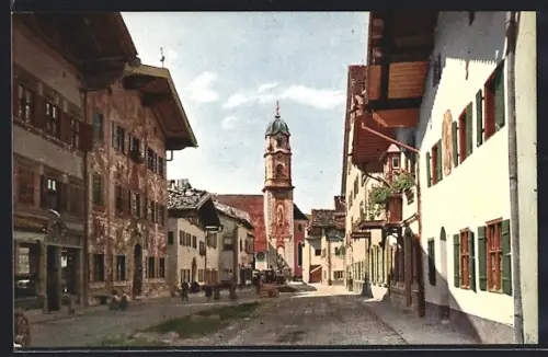 AK Mittenwald, Ansicht vom Obermarkt