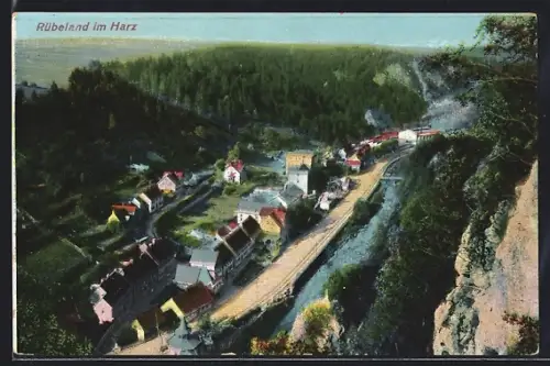 AK Rübeland / Harz, Ortsansicht aus der Vogelschau