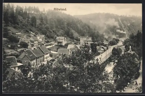 AK Rübeland, Teilansicht mit Bahngleis