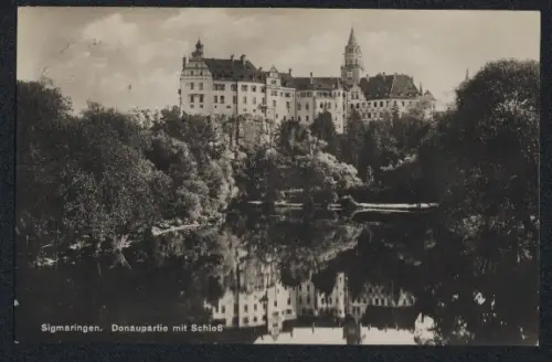 AK Sigmaringen, Donaupartie mit Schloss