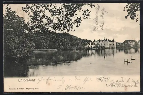 AK Glücksburg, Schloss mit Schwänen