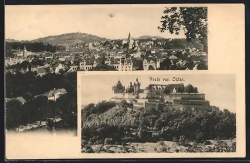 AK Coburg, Stadtansicht, Veste von Osten