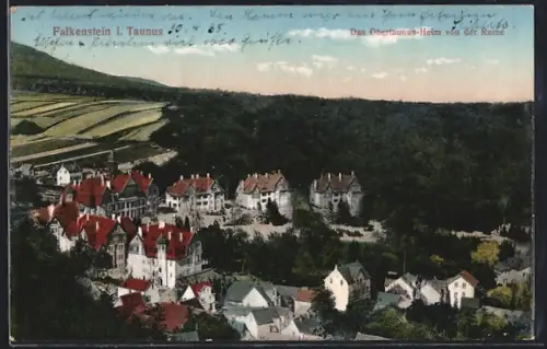 AK Falkenstein i. Taunus, Obertaunus-Heim von der Ruine