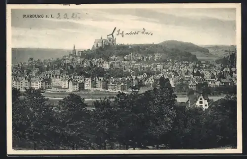 AK Marburg a. L., Gesamtansicht mit Schloss und Altstadt