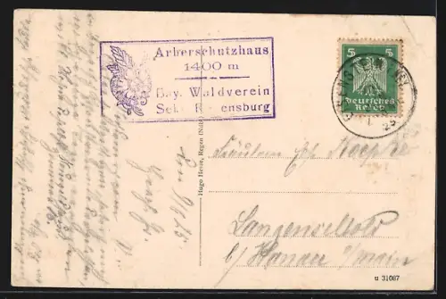 AK Arberschutzhaus /Bayr. Wald, Blick auf die Berghütte