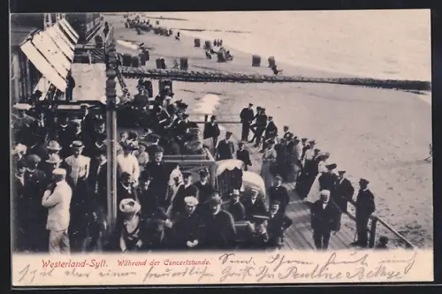 AK Westerland /Sylt, Strandpromenade während der Concertstunde