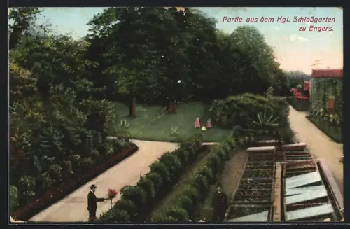 AK Engers, Partie aus dem Königlichen Schlossgarten