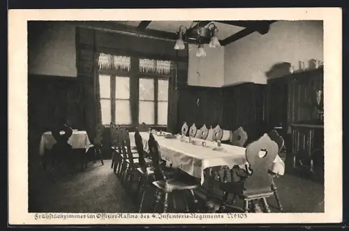 AK Bautzen, Offizier-Kasino des 4. Infanterie-Regiments No. 103, Frühstückszimmer, Innenansicht