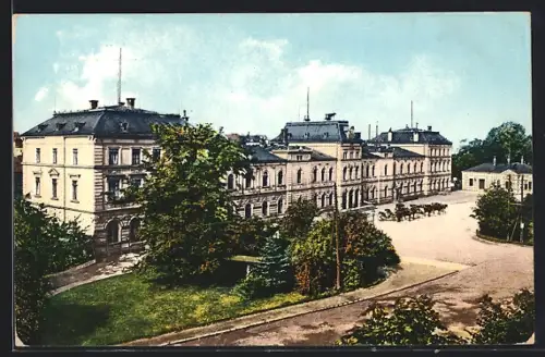 AK Bautzen, Bahnhof mit Strassenpartie