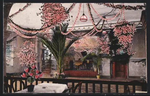 AK Grubschütz, Gasthaus Spreetal, Innenansicht