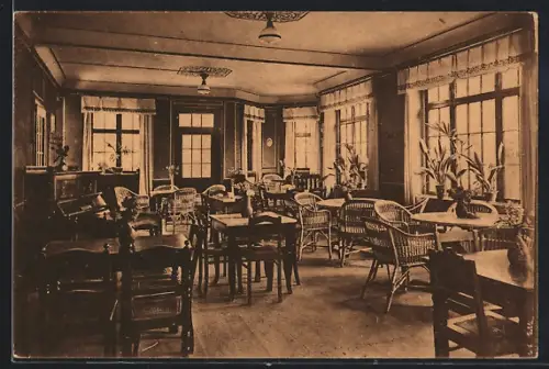 AK Grubschütz, Gasthaus Spreetal, Innenansicht