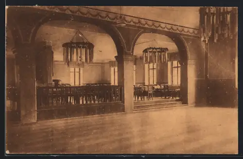 AK Grubschütz, Gasthaus Spreetal, Innenansicht