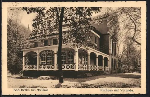 AK Bad Berka bei Weimar, Kurhaus mit Veranda