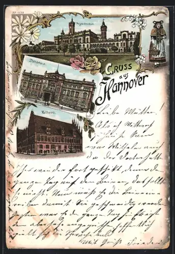 Lithographie Hannover, Polytechnikum, Rathaus
