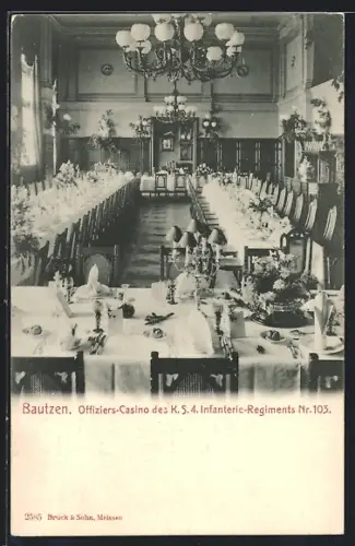 AK Bautzen, Offiziers-Casino des K. S. 4. Infanterie-Regiments Nr. 103