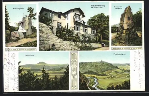 AK Bad Berka a. Ilm, Gasthaus Rauschenburg, Müfflingstein