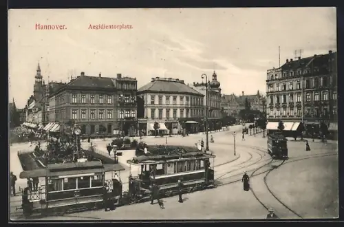 AK Hannover, Aegidientorplatz mit Strassenbahn