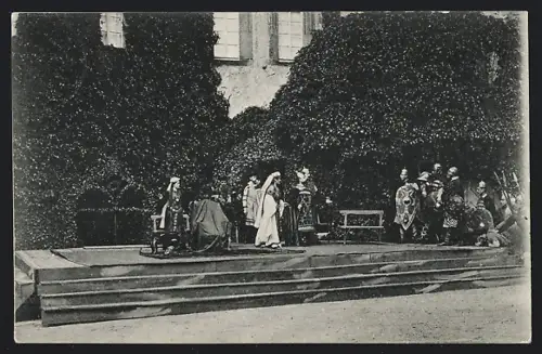 AK Weilburg, Szene aus dem historischen Festspiel Das Testament von Weilburg zur Tausenjahrfeier