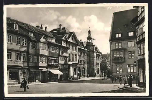 AK Nordhausen /Harz, Platz mit Geschäften