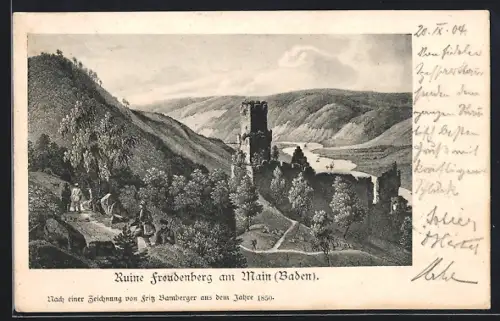 Lithographie Freudenberg am Main, Ruine Freudenberg