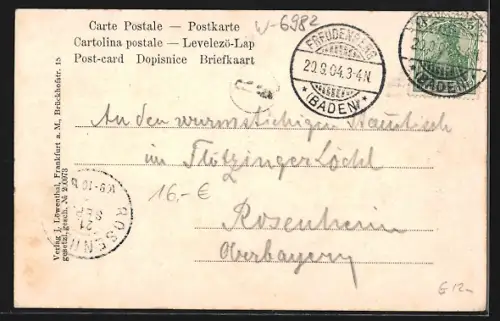 Lithographie Freudenberg am Main, Ruine Freudenberg