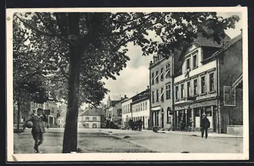 AK Saarburg, Saargemünderstrasse mit Geschäft