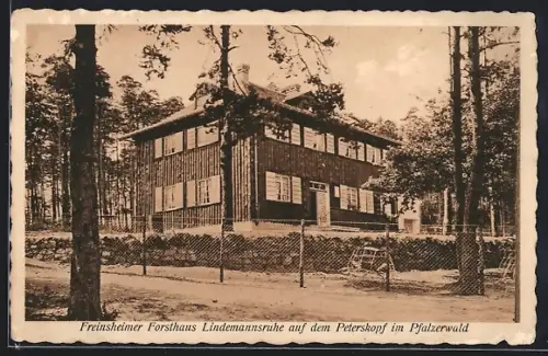 AK Bad Dürkheim, Freinsheimer Forsthaus Lindemannsruhe auf dem Peterskopf im Pfälzerwald