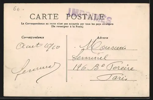 AK Limoges, Faubourg de Paris, Strassenbahn