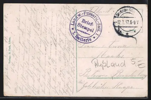 AK Libau, Rosenplatz mit Strassenbahn