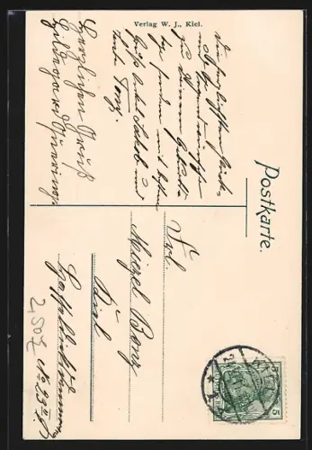 AK Kiel, Neues Rathaus mit Strassenbahn