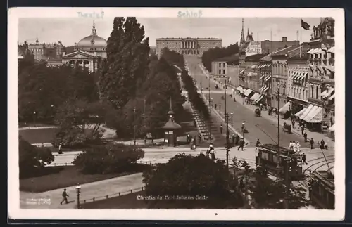 AK Christiania, Carl Johans Gade, Strassenbahn