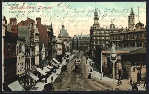 AK Liverpool, Ranelagh Street, Strassenbahn