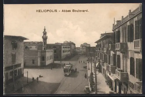 AK Heliopolis, Abbas Boulevard, Strassenbahn