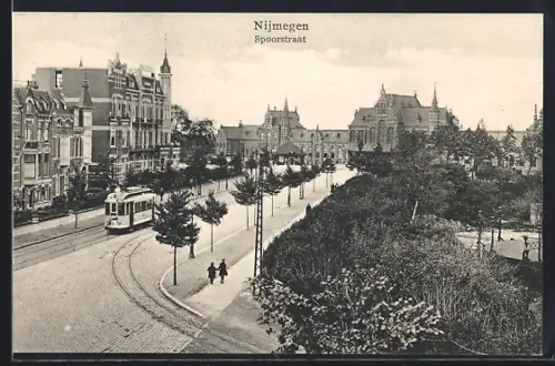 AK Nijmegen, Spoorstraat, Strassenbahn