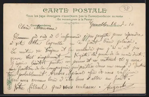 AK Grenoble, La Préfecture, Strassenbahn