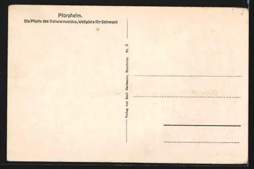 AK Pforzheim, Leopoldplatz, Strassenbahn, Geschäfte von E. Lederer und Jos. Hogo