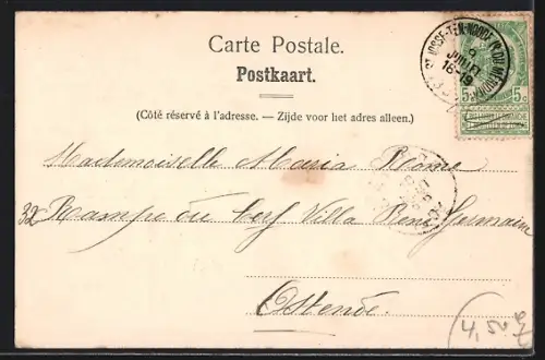 AK Bruxelles, Avenue-Louise, Strassenbahn