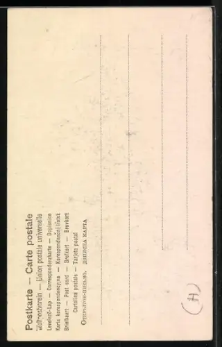 AK Schornsteinfegermädchen schüttet Münzen in den Schornstein, Bonne année