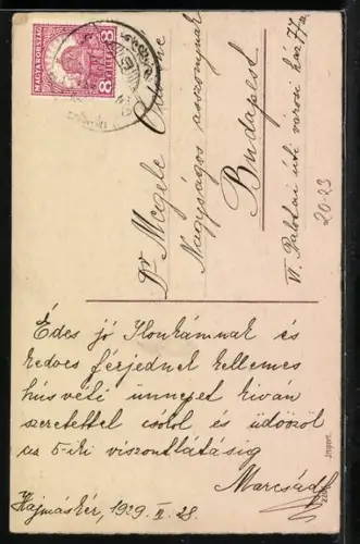 AK Osterhase mit Osterküken