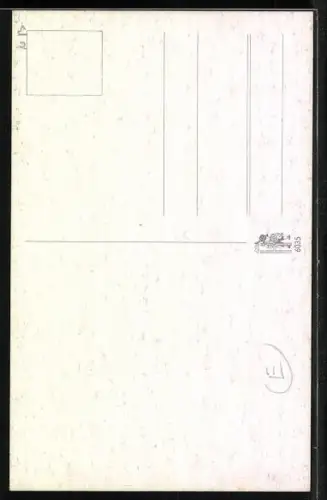 AK Selbst beid er Arbeit..., Krampus steht auf Schreibtisch von Sekretärin