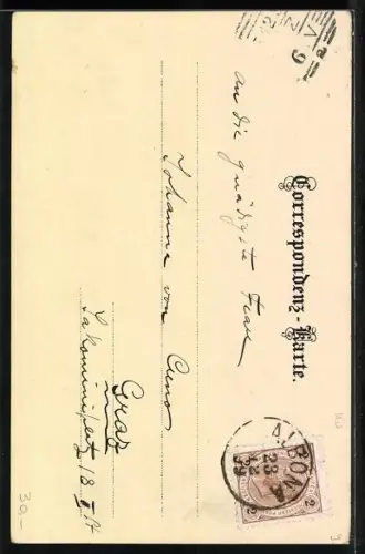 Lithographie Drei Weihnachtsengel mit Blumen, Fröhliche Weihnachten