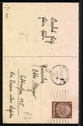 Künstler-AK Drei kleine Schornsteinfeger sind vom Schlitten gefallen, Neujahr